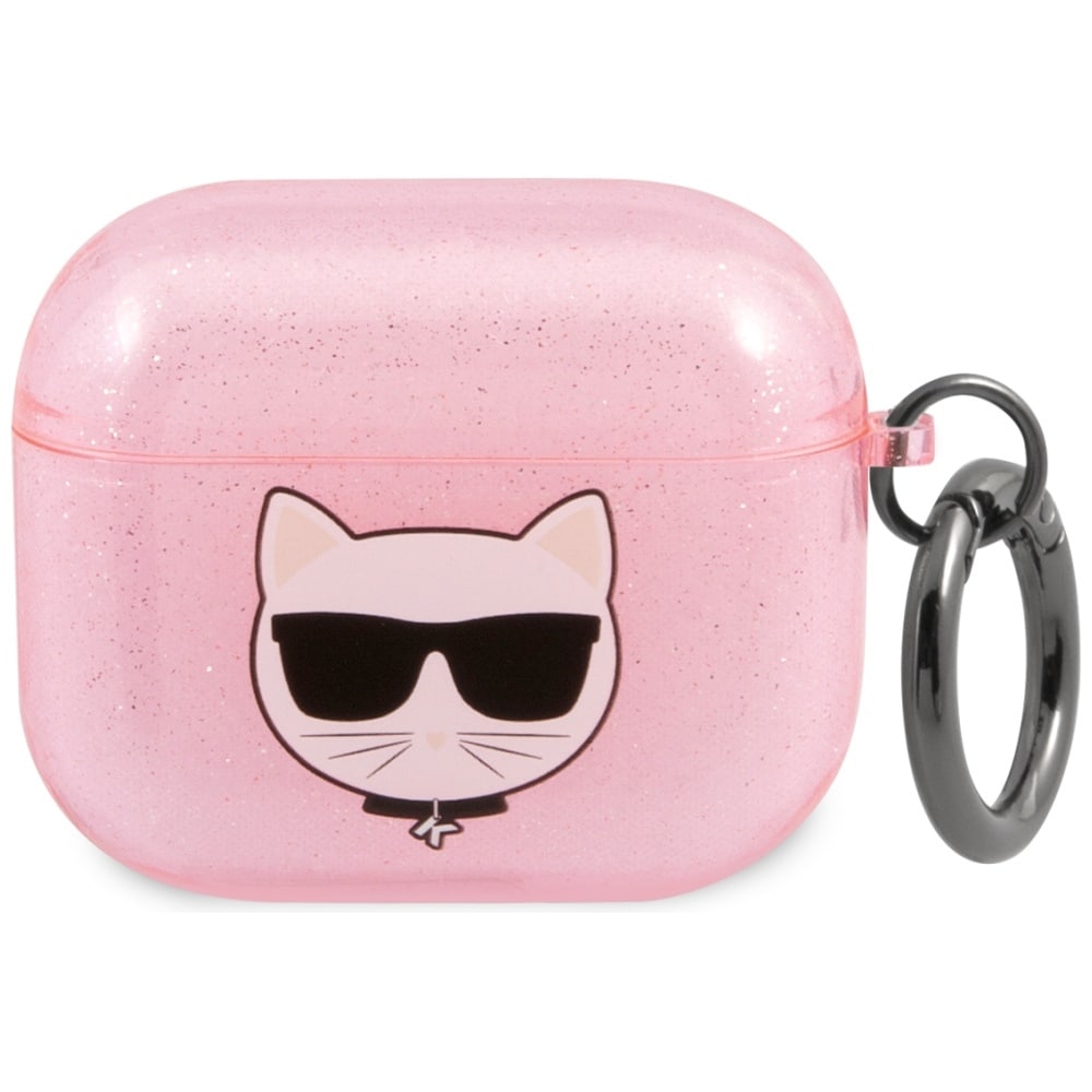 Karl Lagerfeld Glitter Choupette-etui til AirPods 3 - Pink