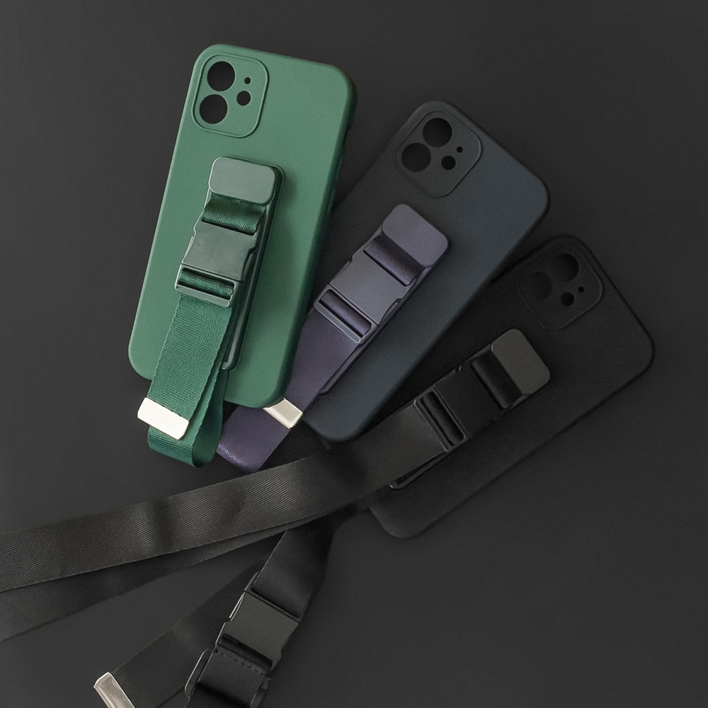 Rebetui Gel-etui med en kæde snor taske snor iPhone 11 Pro pink