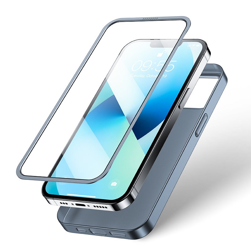Joyroom 360 Full Case & Tempered Glass Screen Protector for iPhone 13 - Grey (JR-BP927)