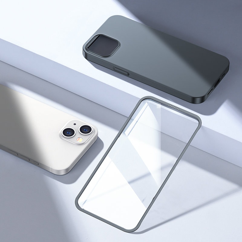 Joyroom 360 Full Case & Tempered Glass Screen Protector for iPhone 13 - Grey (JR-BP927)