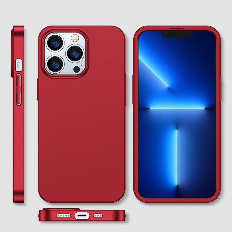 Joyroom 360 Full Case til iPhone 13 Pro Max + hærdet glas skærmbeskytter rød (JR-BP928)