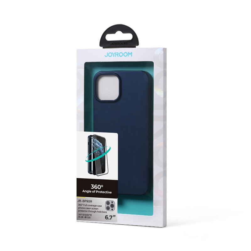 Joyroom 360 Full Case og bagcover til iPhone 13 Pro Max + hærdet glas skærmbeskytter blå (JR-BP928)
