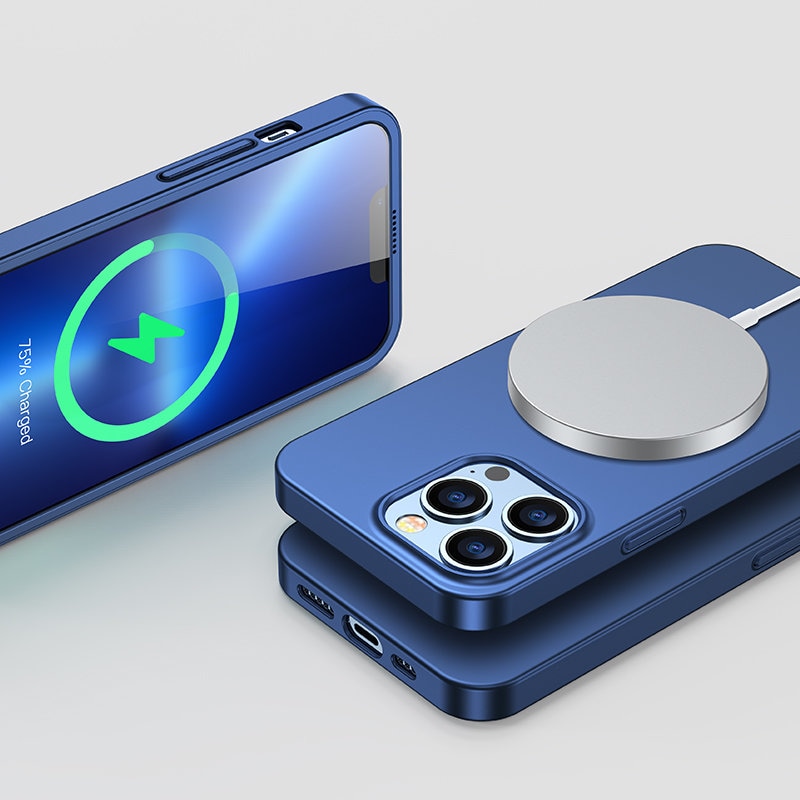 Joyroom 360 Full Case og bagcover til iPhone 13 Pro Max + hærdet glas skærmbeskytter blå (JR-BP928)