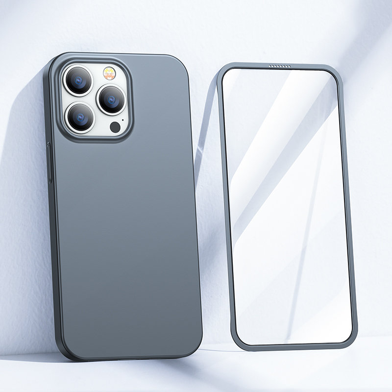Joyroom 360 Full Case og skærmbeskytter til iPhone 13 Pro Max, grå (JR-BP928 tranish)