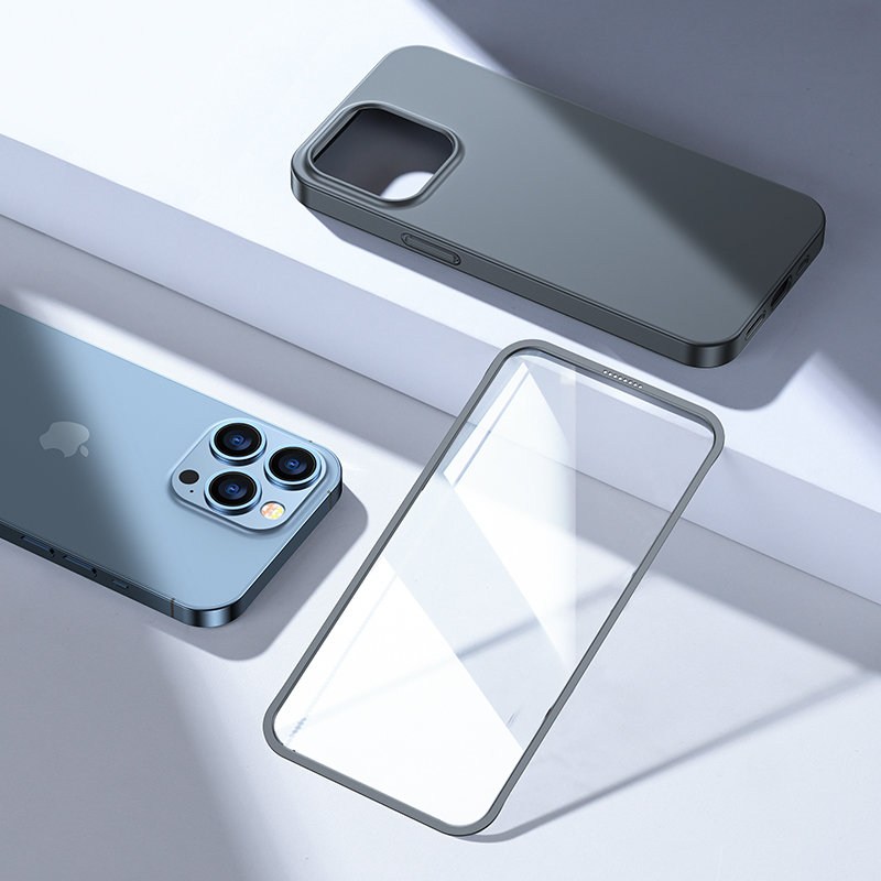 Joyroom 360 Full Case og skærmbeskytter til iPhone 13 Pro - grå (JR-BP935 tranish)