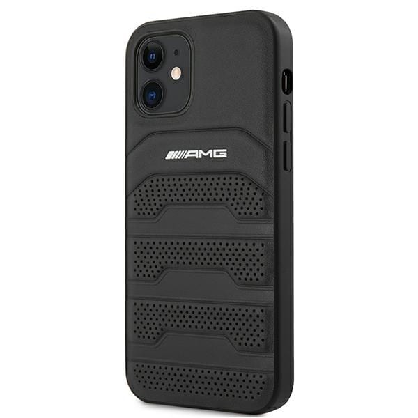 AMG læderetui med prægede linjer til iPhone 12 mini - sort