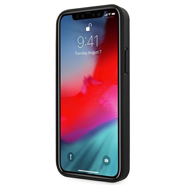 AMG læderetui med prægede linjer til iPhone 12 mini - sort