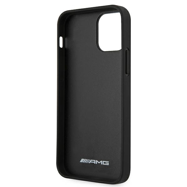 AMG læderetui med prægede linjer til iPhone 12 mini - sort