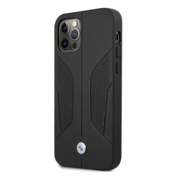 BMW Læderetui med perforerede sider til iPhone 12 / iPhone 12 Pro - Sort