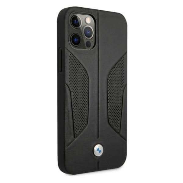 BMW Læderetui med perforerede sider til iPhone 12 / iPhone 12 Pro - Sort