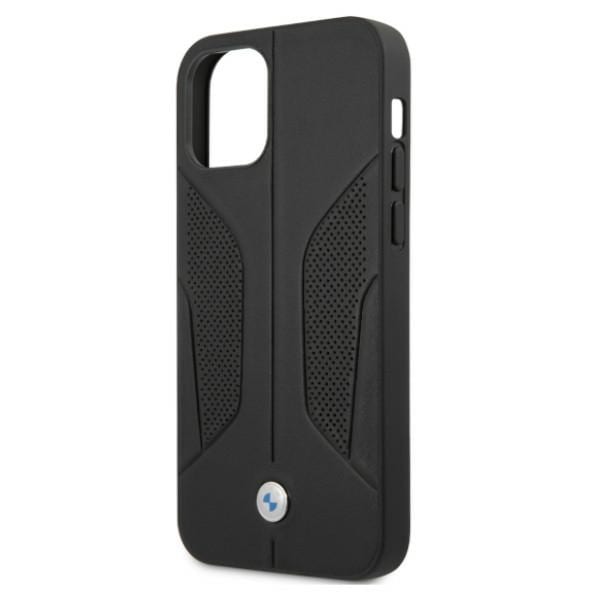 BMW Læderetui med perforerede sider til iPhone 12 / iPhone 12 Pro - Sort