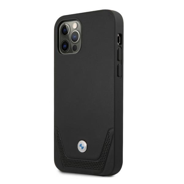 BMW Perforeret læderetui til iPhone 12 / iPhone 12 Pro - Sort