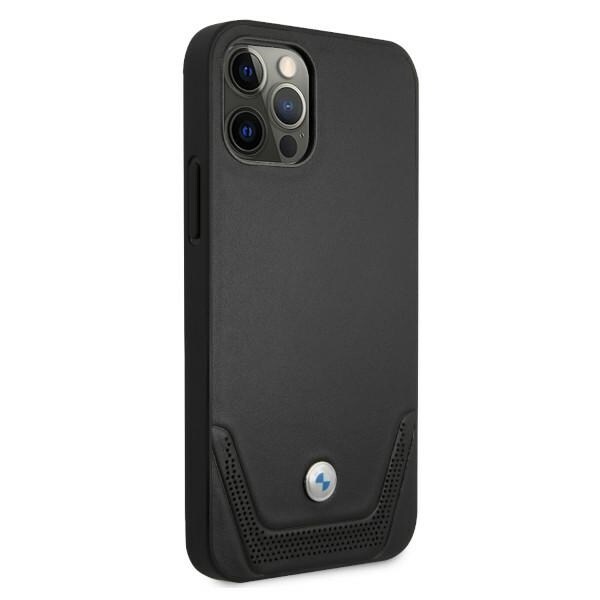 BMW Perforeret læderetui til iPhone 12 / iPhone 12 Pro - Sort