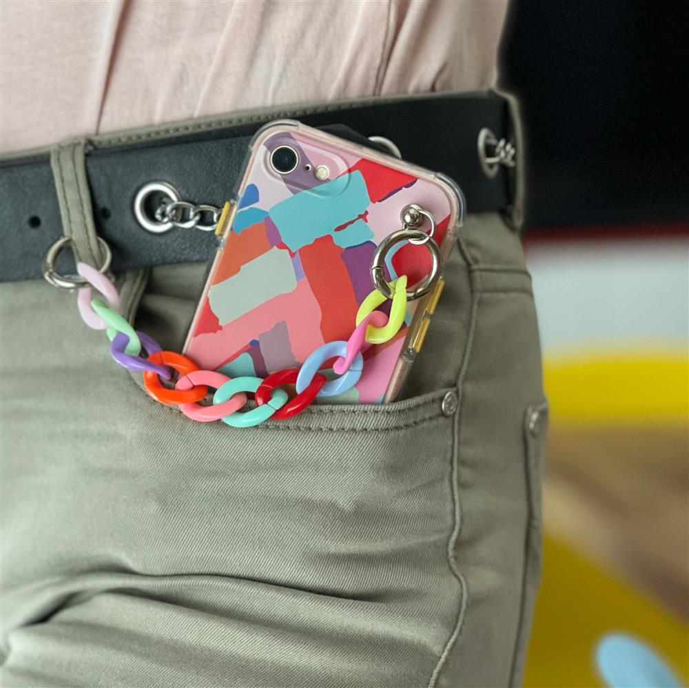 Color Chain Case gel elastisk cover med kædevedhæng til iPhone 8 Plus / 7 Plus multicolour