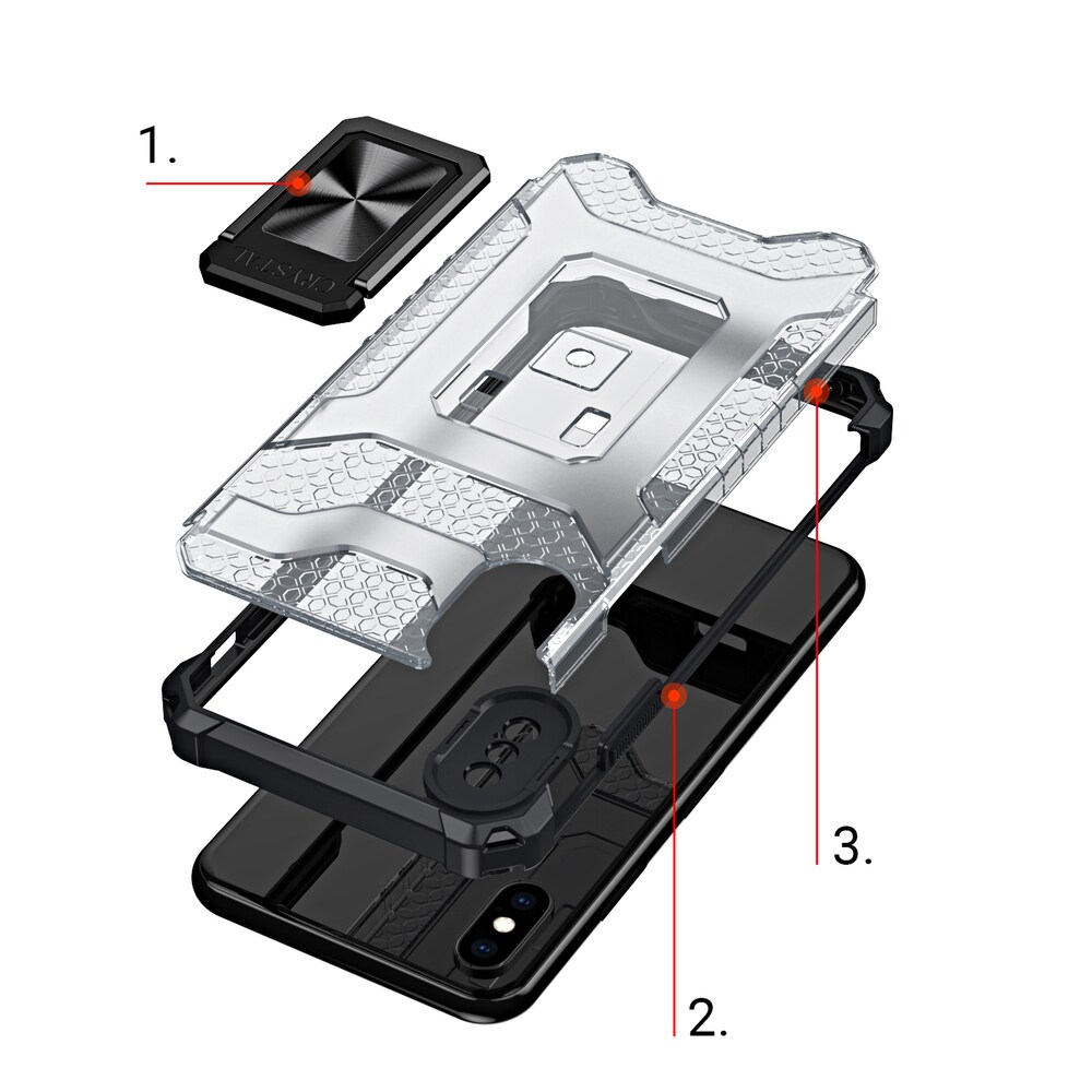 Crystal Ring Case Kickstand Tough Rugged Cover til iPhone XS Max red