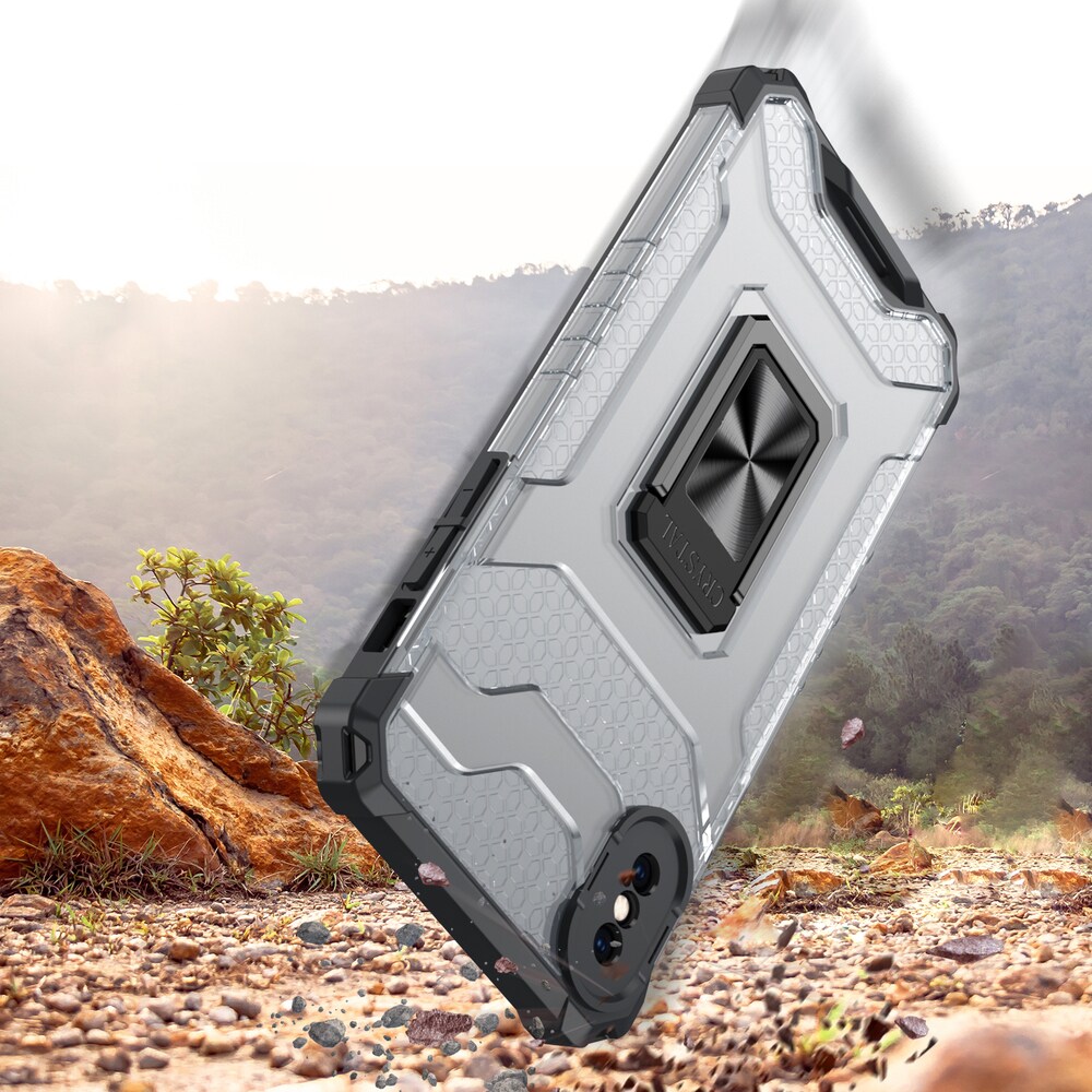 Crystal Ring Case Kickstand Tough Rugged Cover til iPhone XS Max red