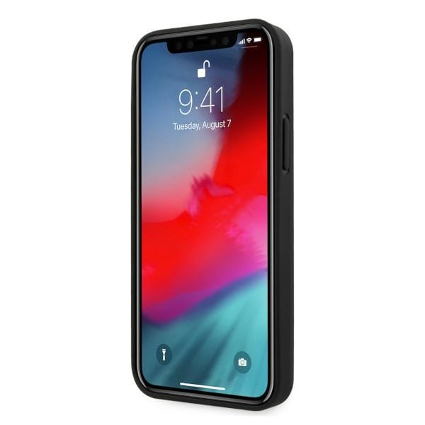 BMW Læderetui med perforerede sider til iPhone 12 Pro Max - Sort