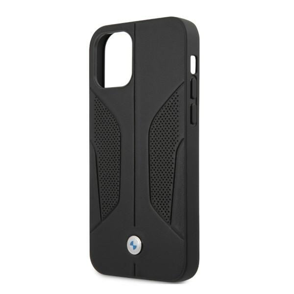 BMW Læderetui med perforerede sider til iPhone 12 Pro Max - Sort