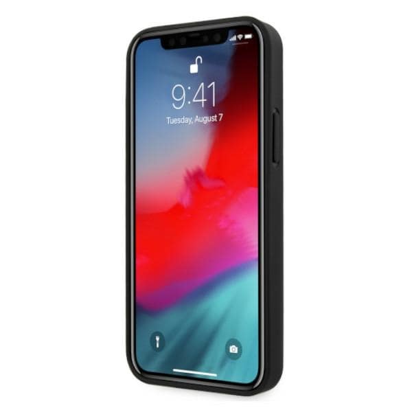 BMW Curve Perforate-etui i læder til iPhone 12 Pro Max - Rød
