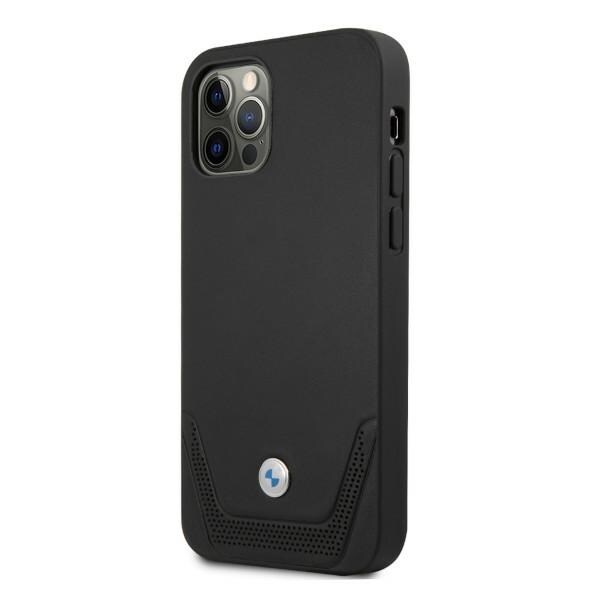 BMW Perforeret læderetui til iPhone 12 Pro Max - Sort