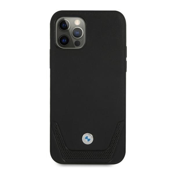BMW Perforeret læderetui til iPhone 12 Pro Max - Sort