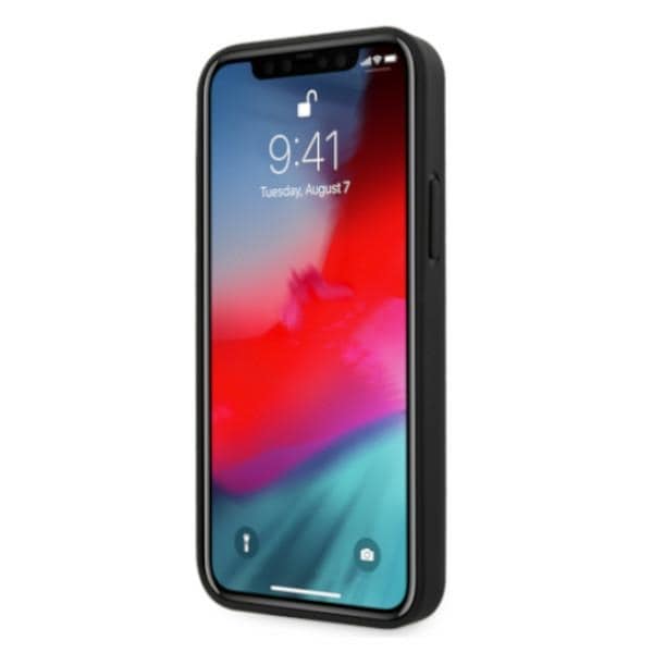 BMW Perforeret læderetui til iPhone 12 Pro Max - Sort