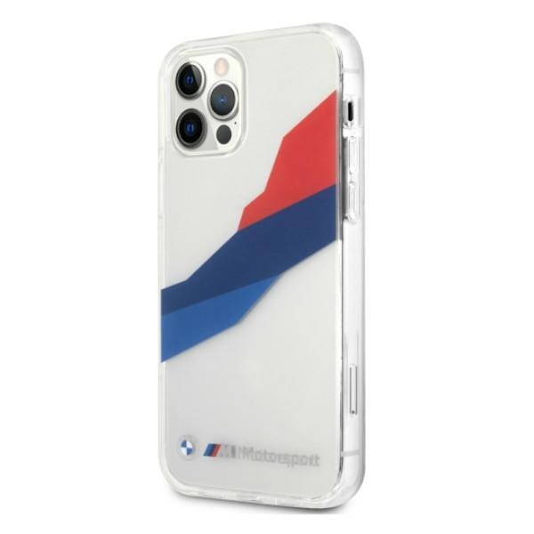 BMW Motorsport Tricolor-etui til iPhone 12 Pro Max - Transparent