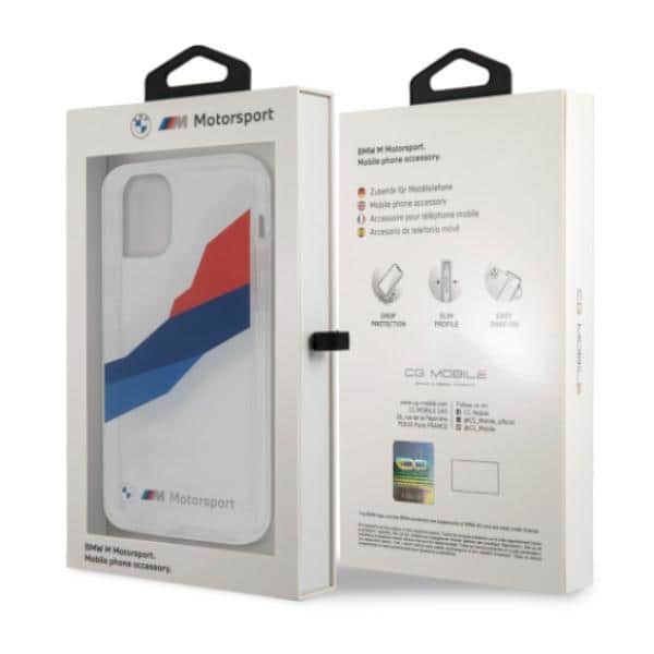 BMW Motorsport Tricolor-etui til iPhone 12 Pro Max - Transparent