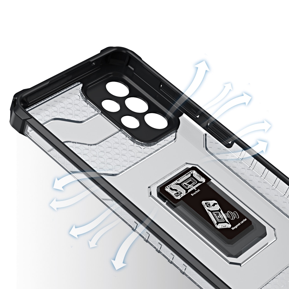 Crystal Ring Case Kickstand Tough Rugged Cover til Samsung Galaxy A72 4G sort