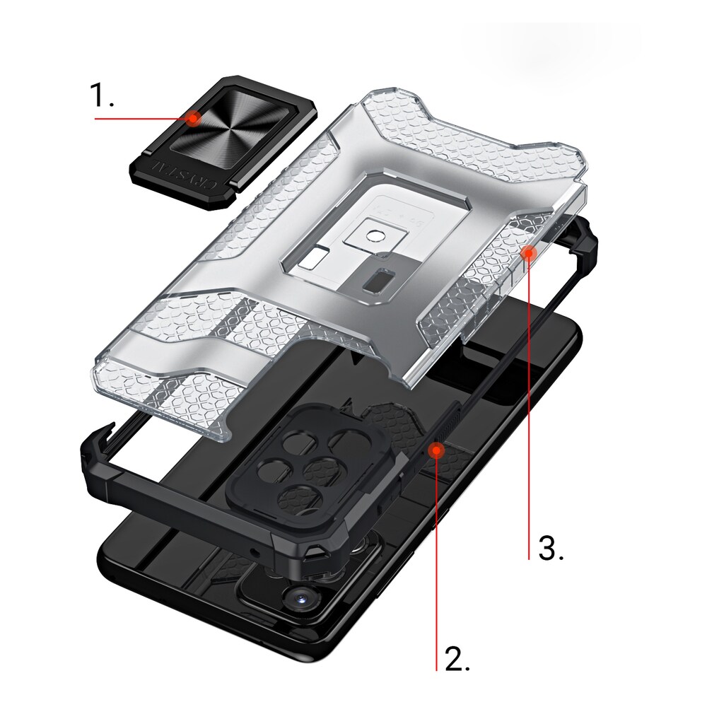 Crystal Ring Case Kickstand Tough Rugged Cover til Samsung Galaxy A72 4G red