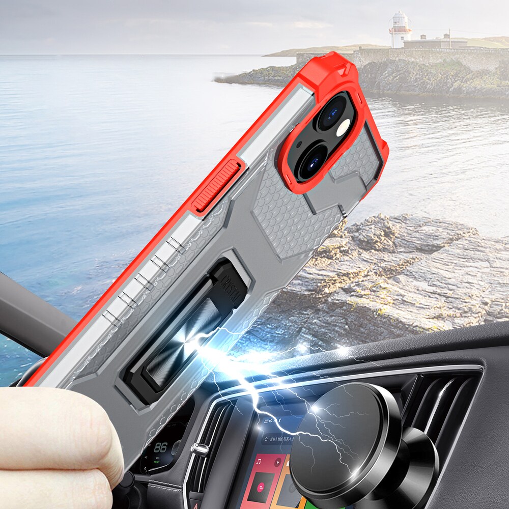 Crystal Ring Case Kickstand Tough Rugged Cover til iPhone 12 mini red