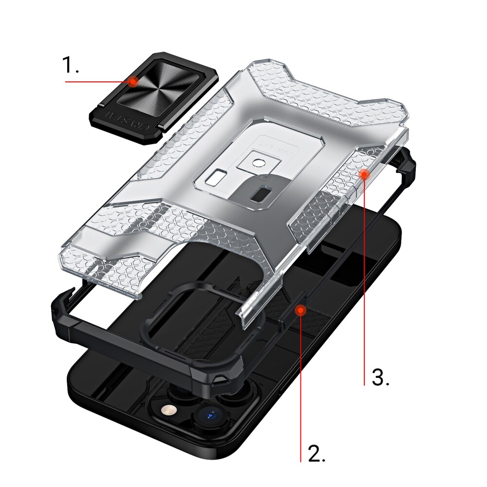 Crystal Ring Case Kickstand Tough Rugged Cover til iPhone 12 Pro blå