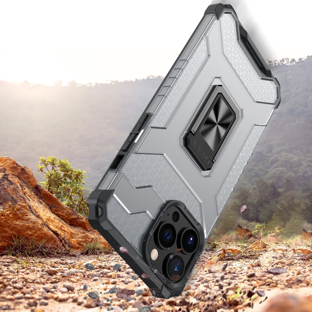Crystal Ring Case Kickstand Tough Rugged Cover til iPhone 12 Pro blå