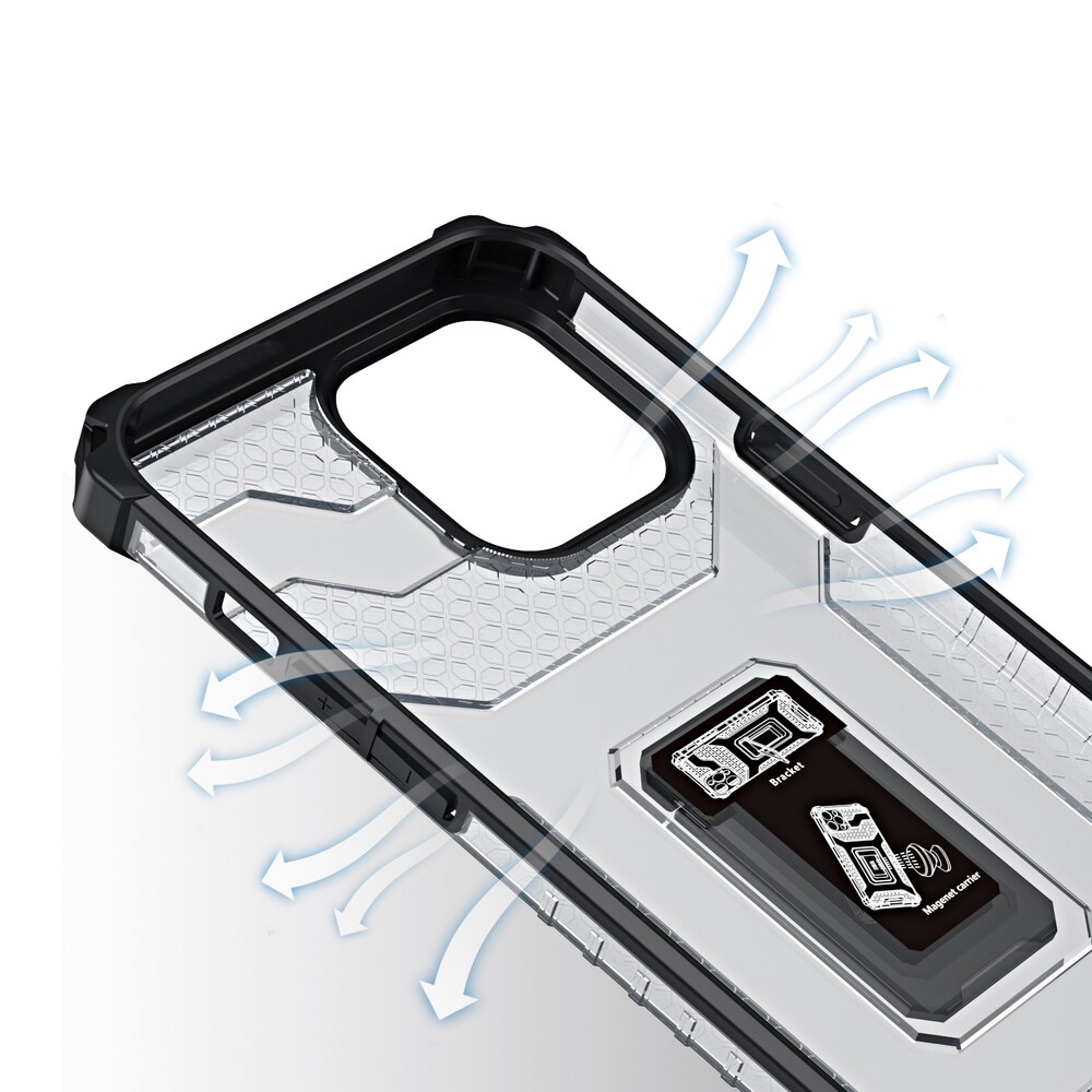 Crystal Ring Case Kickstand Tough Rugged Cover til iPhone 12 Pro Max blå