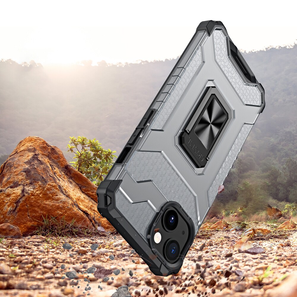 Crystal Ring Case Kickstand Tough Rugged Cover til iPhone 13 mini sort