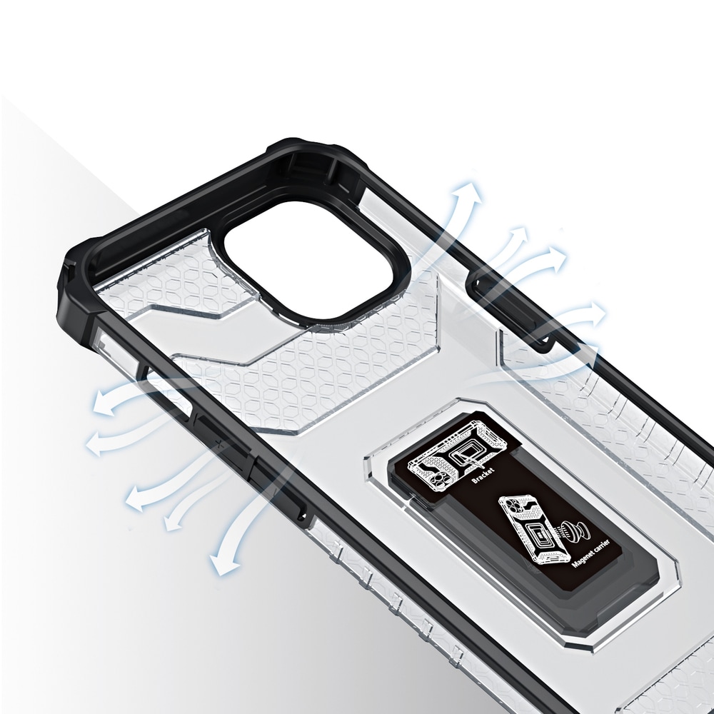 Crystal Ring Case Kickstand Tough Rugged Cover til iPhone 13 mini sort