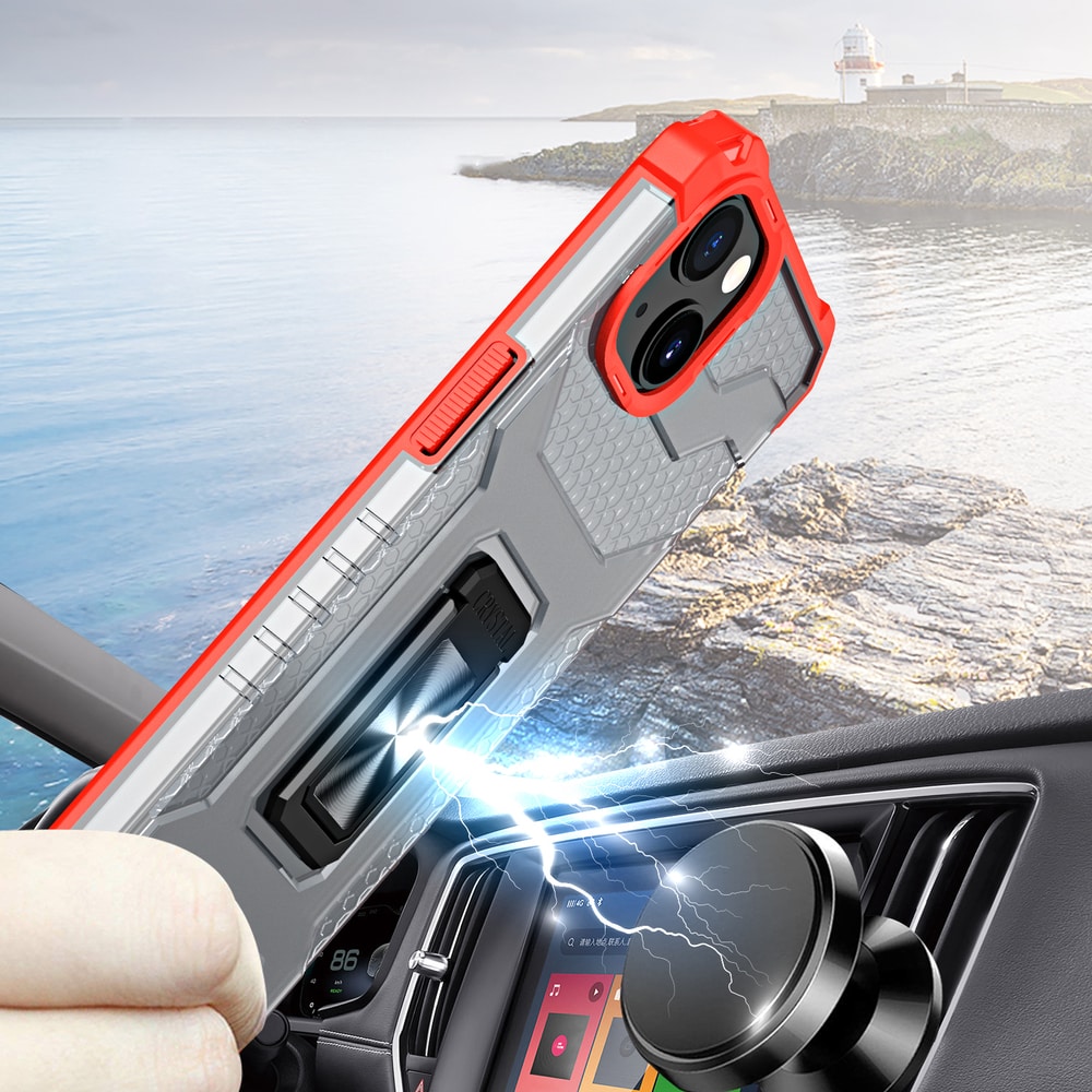 Crystal Ring Case Kickstand Tough Rugged Cover til iPhone 13 mini red