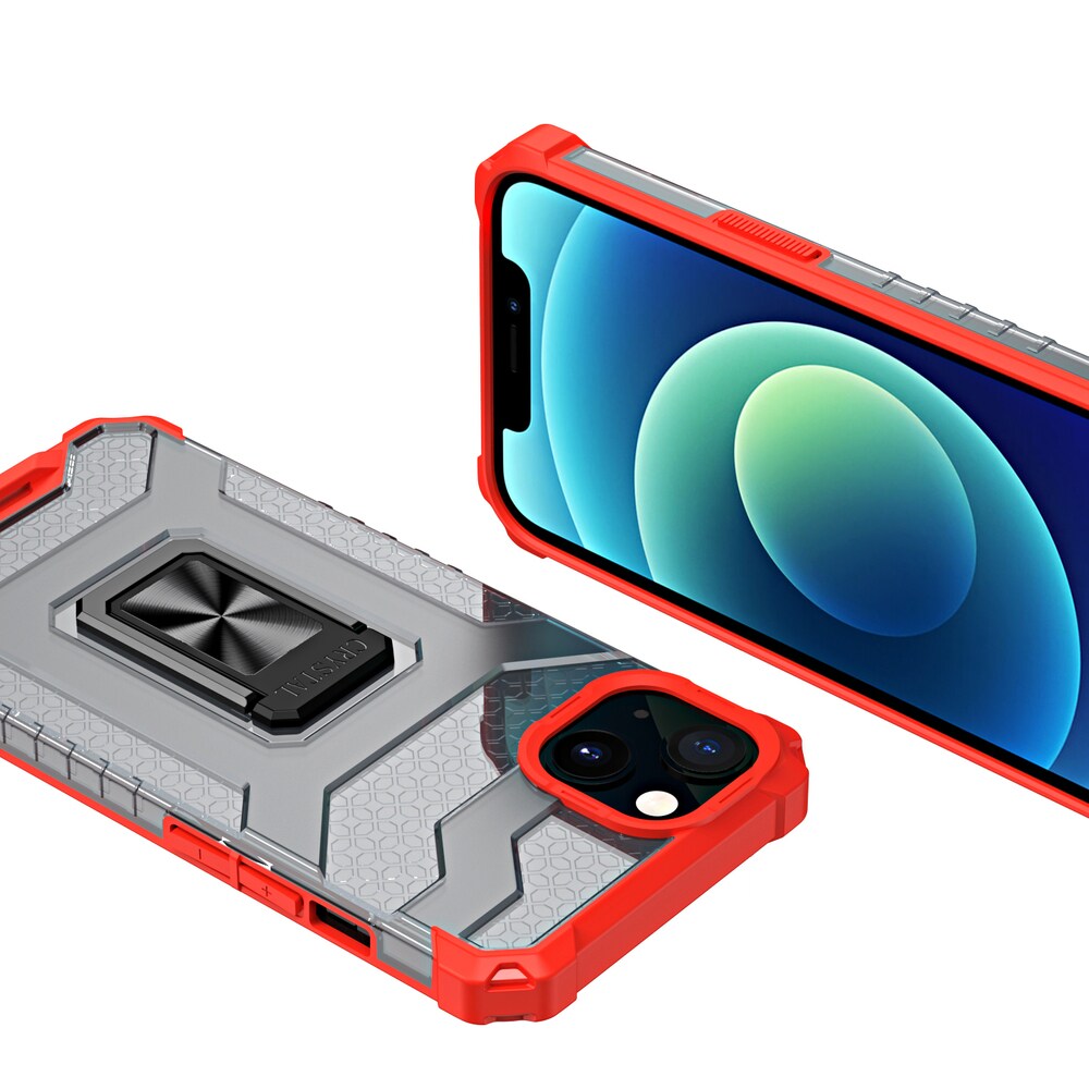 Crystal Ring Case Kickstand Tough Rugged Cover til iPhone 13 mini red