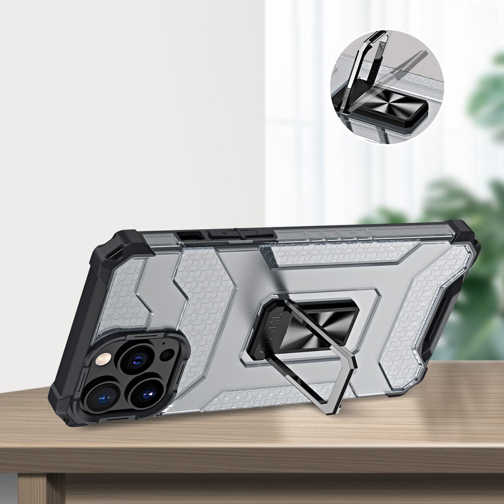 Crystal Ring Case Kickstand Tough Rugged Cover til iPhone 13 Pro rød