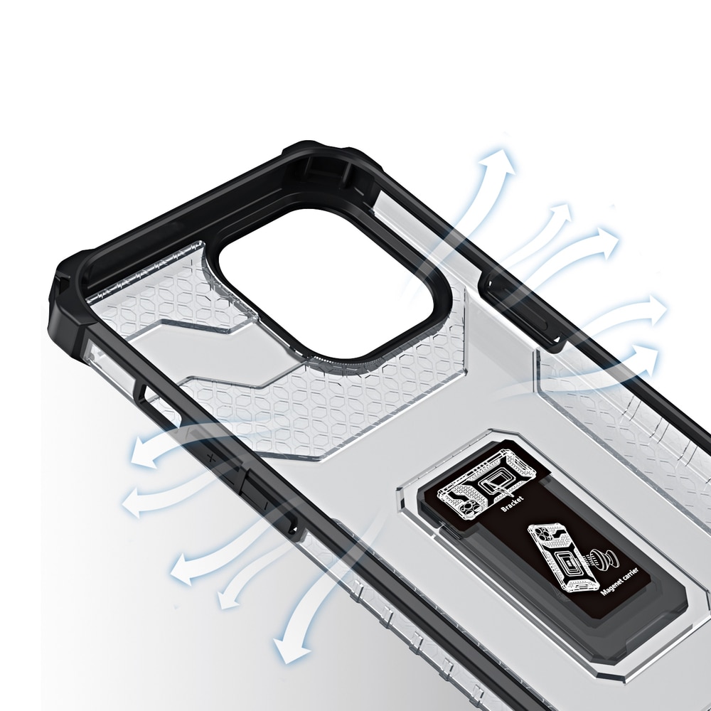 Crystal Ring Case Kickstand Tough Rugged Cover til iPhone 13 Pro Max sort