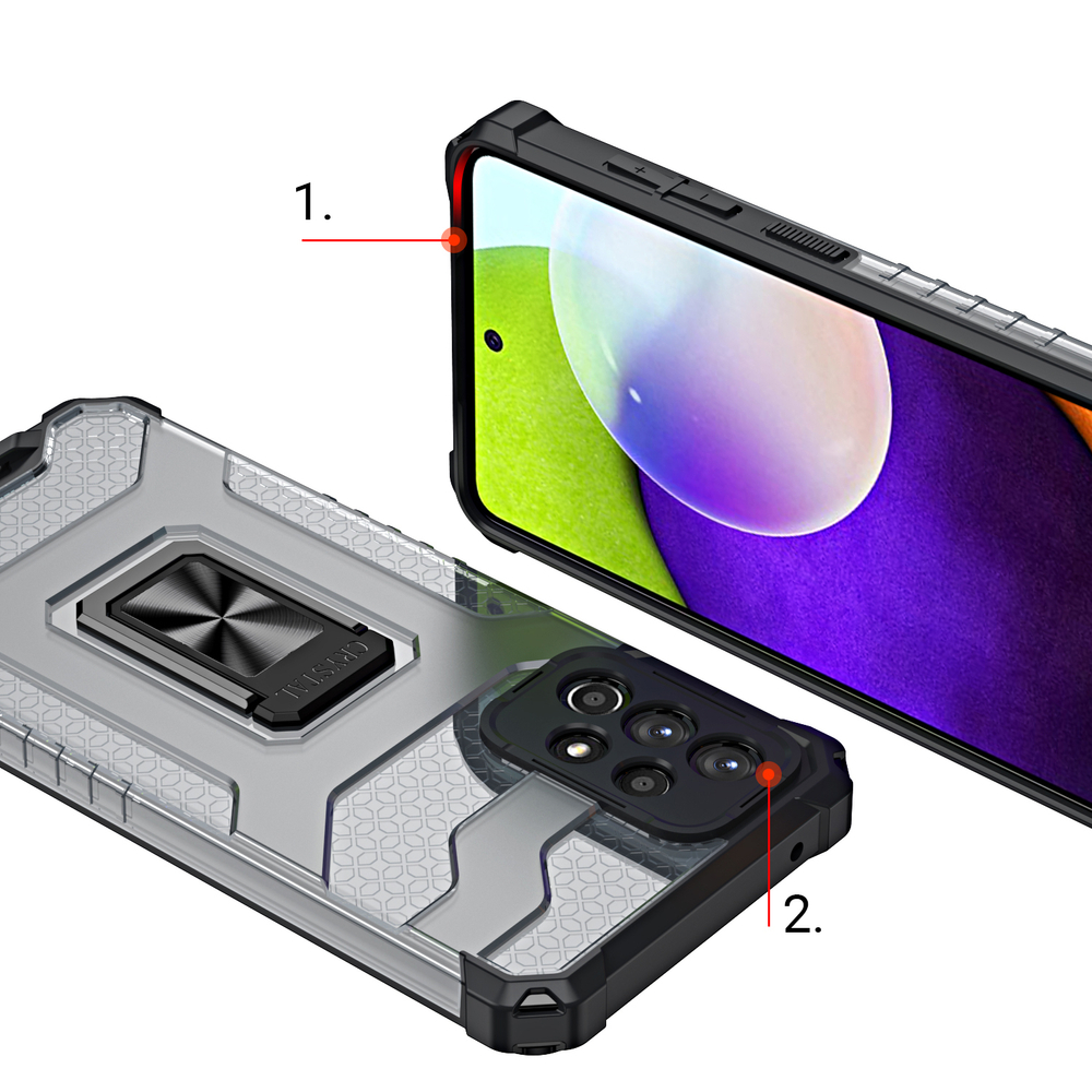 Crystal Ring Case Kickstand Tough Rugged Cover til Samsung Galaxy A72 4G green
