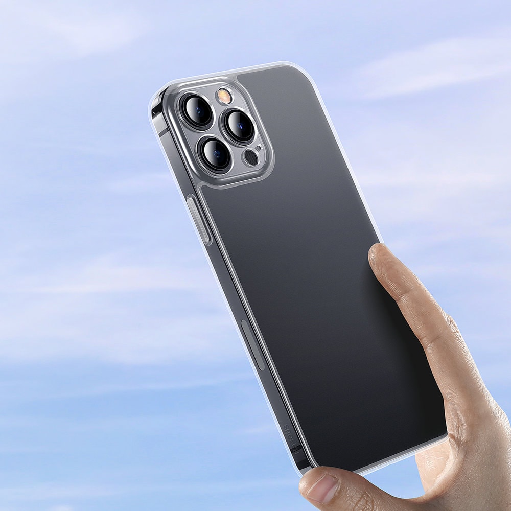 Baseus Frosted Glass Case for iPhone 13 Pro Max with Transparent Gel Frame (ARWS000202)