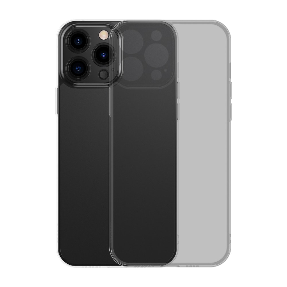 Baseus Frosted Glass Case Cover til iPhone 13 Pro Hard Cover med Gel Frame sort (ARWS000401)