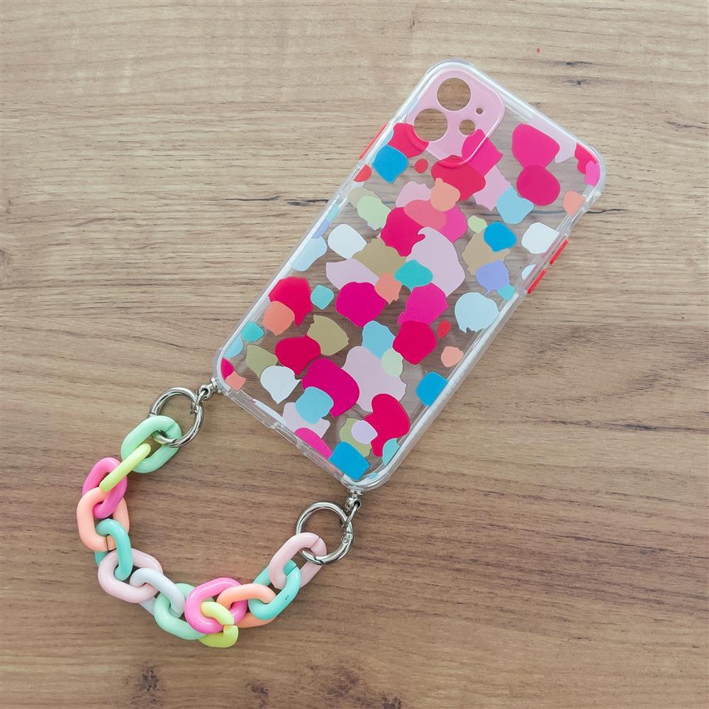 Color Chain Case gel fleksibelt elastisk cover med kædevedhæng til iPhone 13 Pro Max multicolour (1)