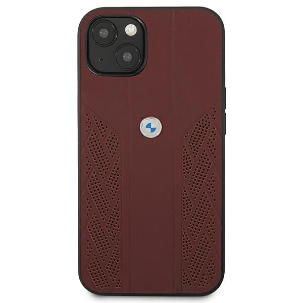 BMW Curve Perforate-etui i læder til iPhone 13 mini - Rød