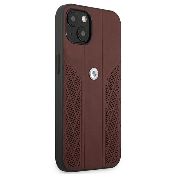 BMW Curve Perforate-etui i læder til iPhone 13 mini - Rød