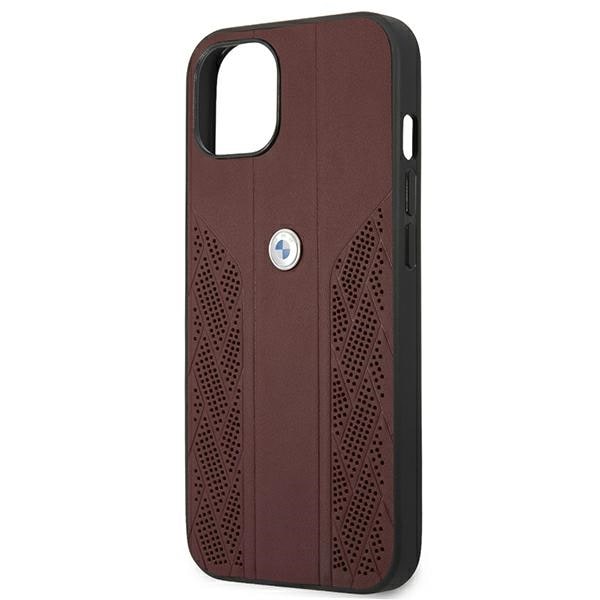 BMW Curve Perforate-etui i læder til iPhone 13 mini - Rød