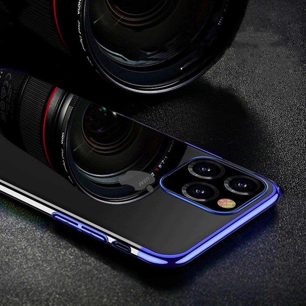 Clear Color Case Gel TPU Electroplating frame Cover til iPhone 13 Pro blå