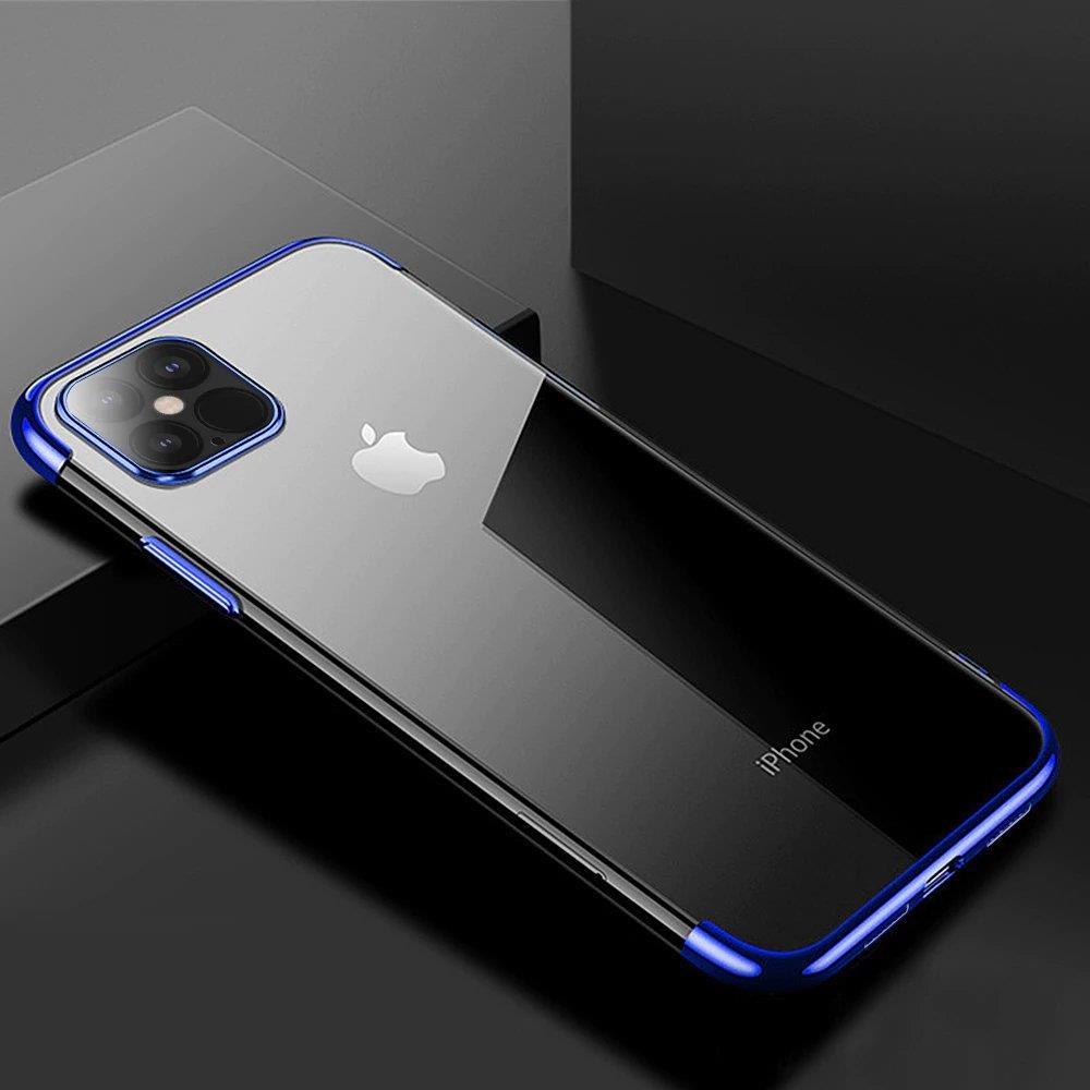 Clear Color Case Gel TPU Electroplating frame Cover til iPhone 13 Pro blå