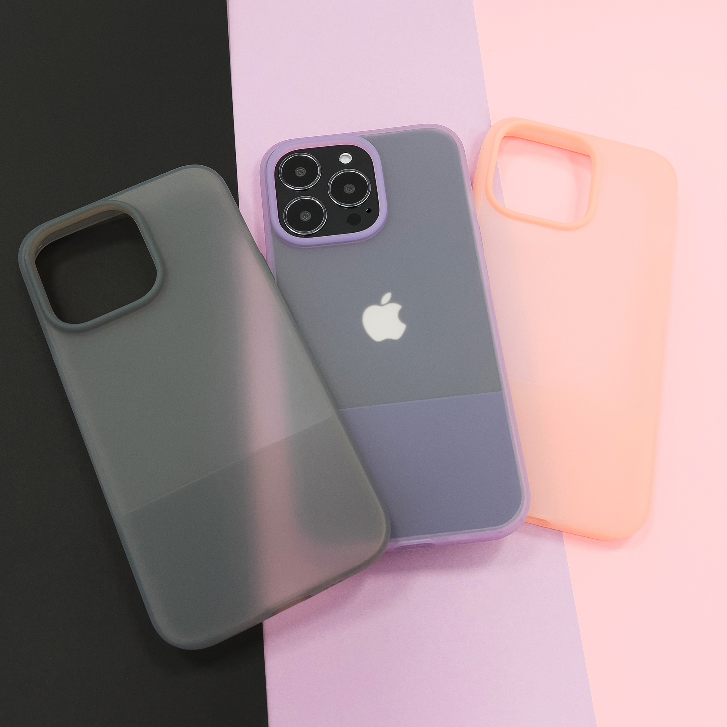 Kingxbar Plain Series cover til iPhone 13 Pro silikoneetui lilla